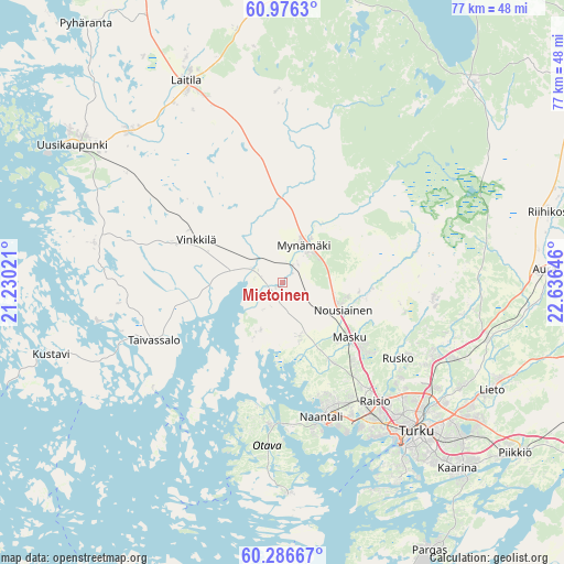 Mietoinen on map