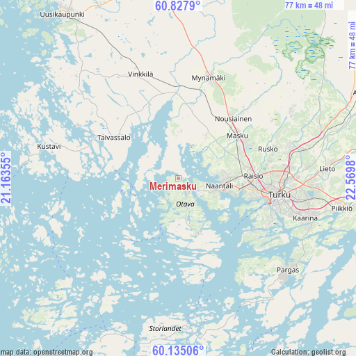 Merimasku on map