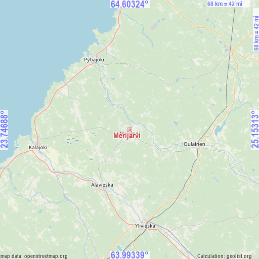 Merijärvi on map