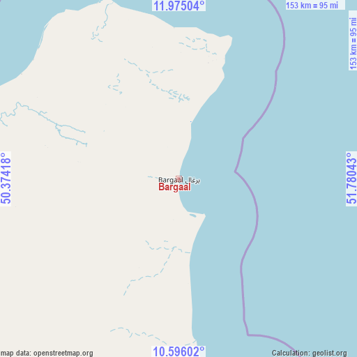 Bargaal on map