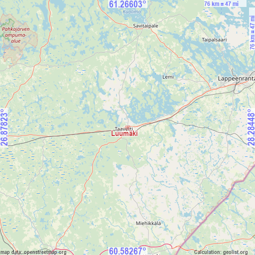 Luumäki on map