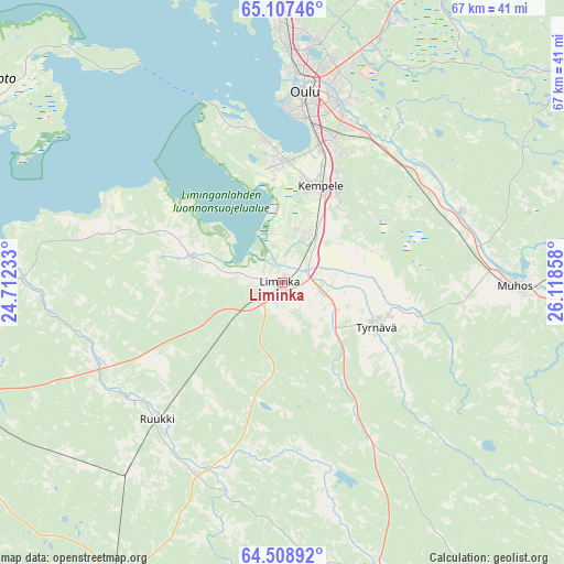 Liminka on map