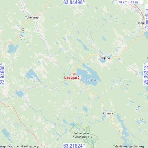Lestijärvi on map