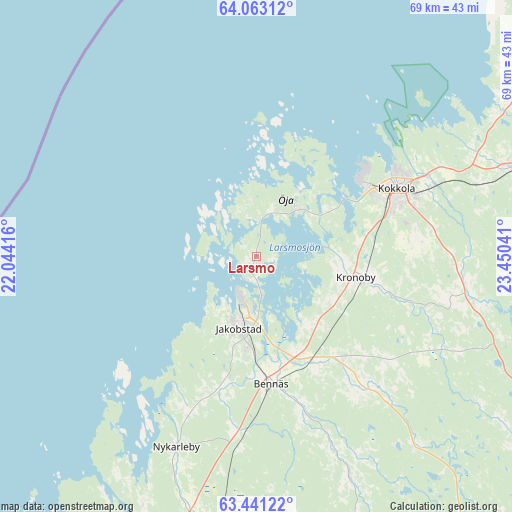 Larsmo on map
