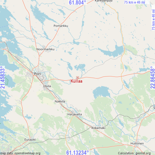 Kullaa on map