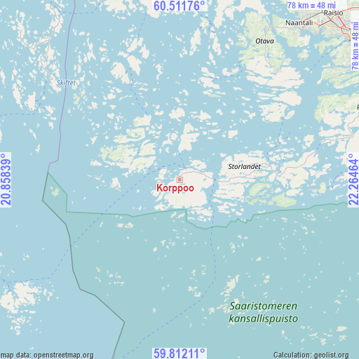 Korppoo on map