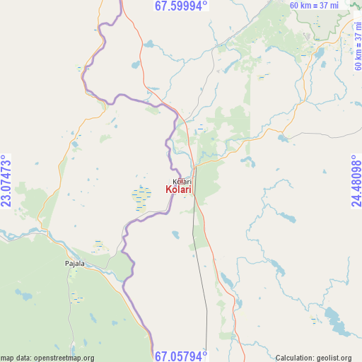 Kolari on map