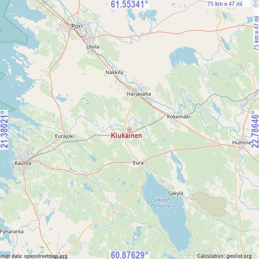 Kiukainen on map