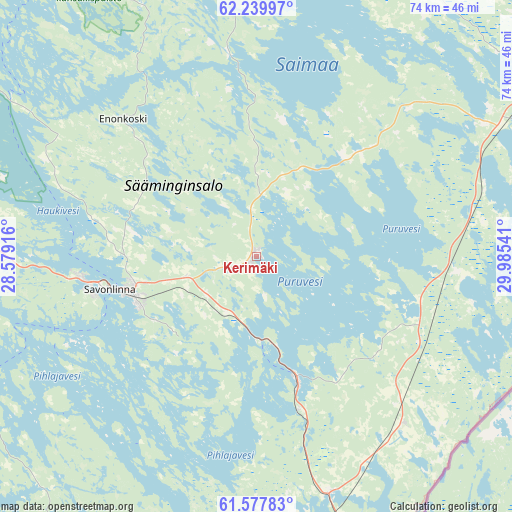 Kerimäki on map