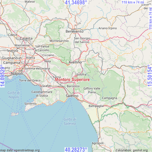 Montoro Superiore on map