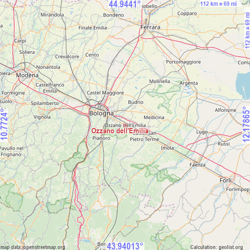 Ozzano dell'Emilia on map