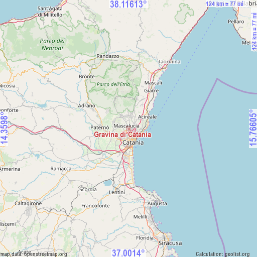 Gravina di Catania on map