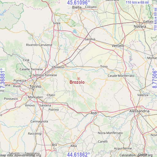 Brozolo on map