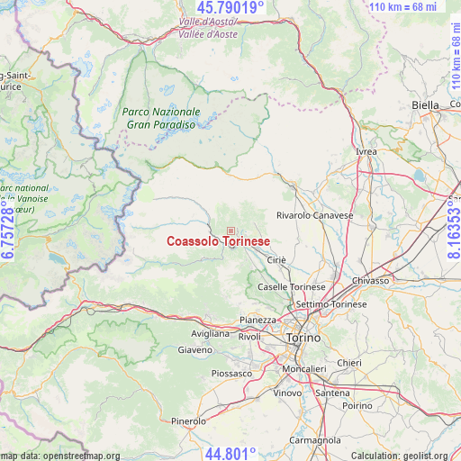 Coassolo Torinese on map