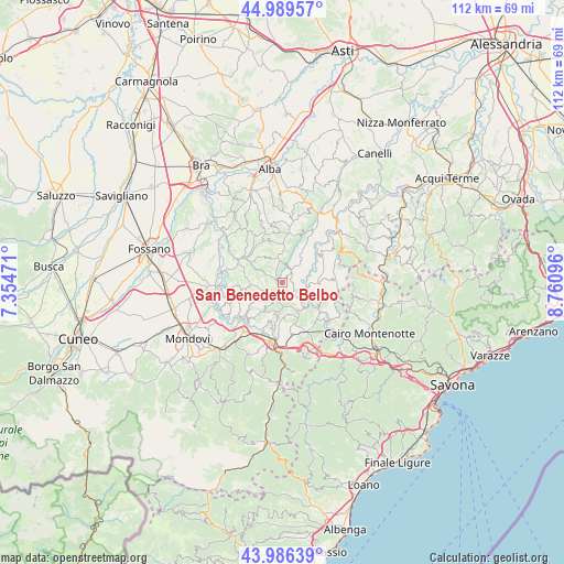 San Benedetto Belbo on map