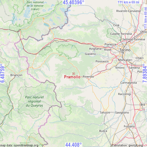 Pramollo on map