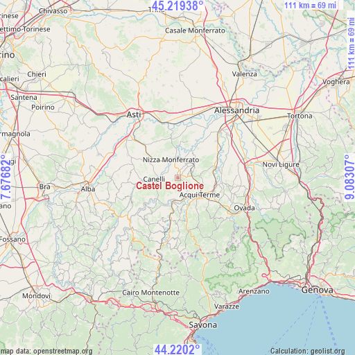 Castel Boglione on map