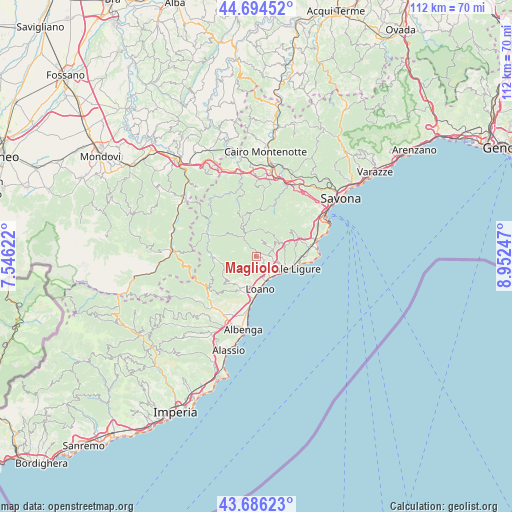 Magliolo on map