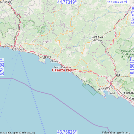 Casarza Ligure on map