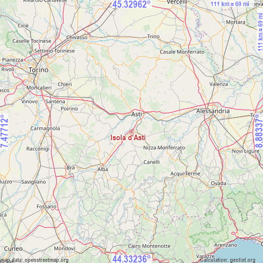 Isola d'Asti on map