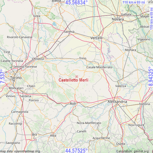 Castelletto Merli on map