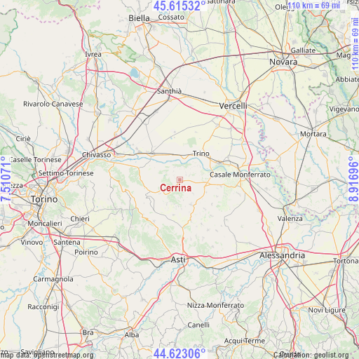 Cerrina on map