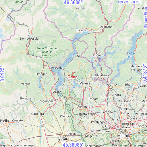 Orino on map