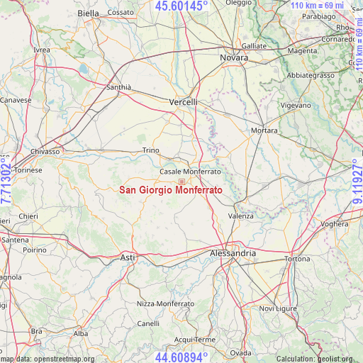 San Giorgio Monferrato on map