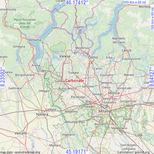 Carbonate on map