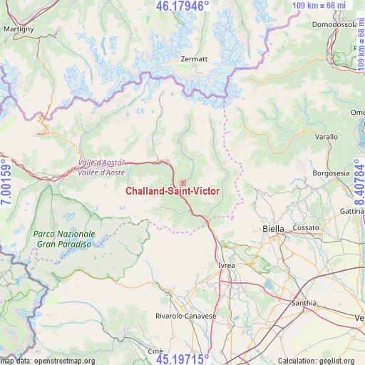 Challand-Saint-Victor on map