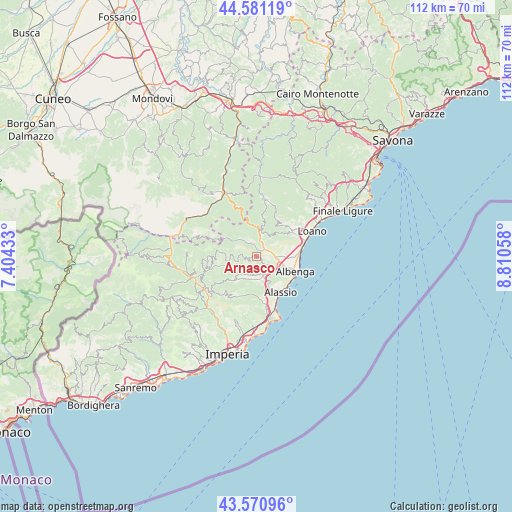 Arnasco on map