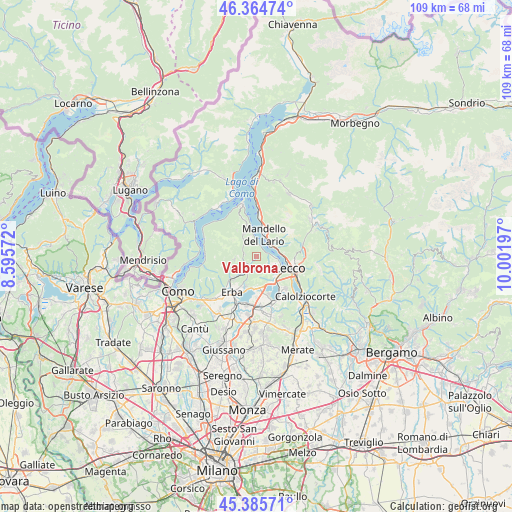 Valbrona on map