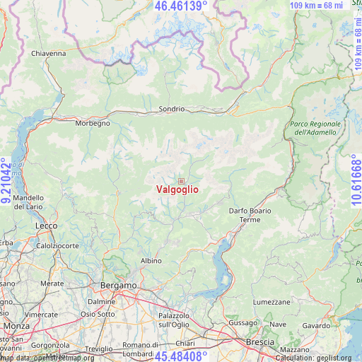 Valgoglio on map