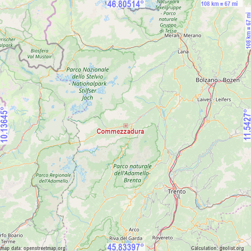 Commezzadura on map