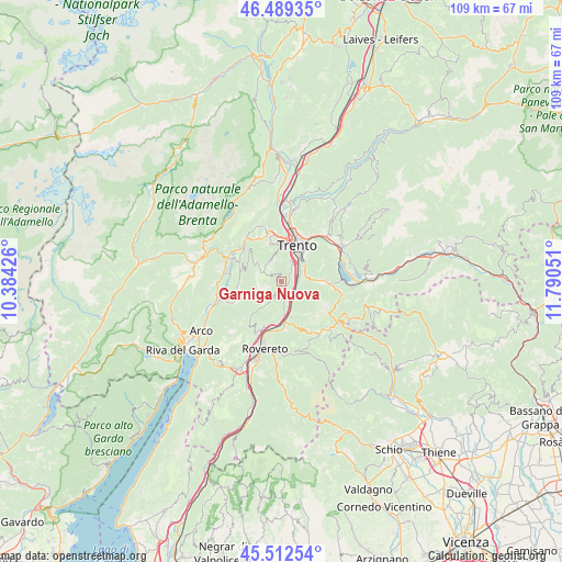 Garniga Nuova on map