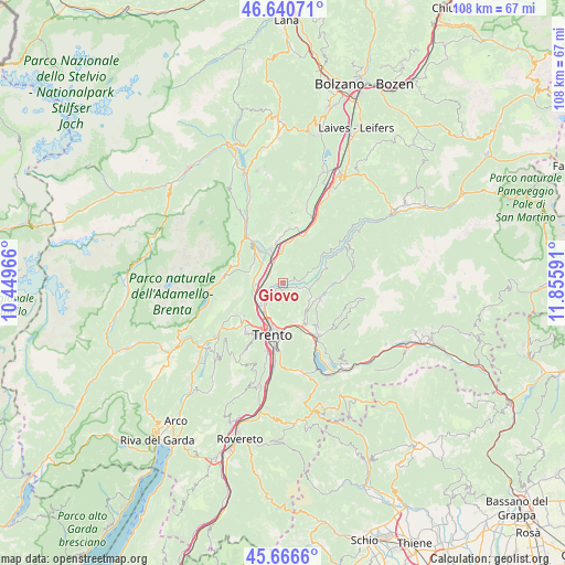 Giovo on map