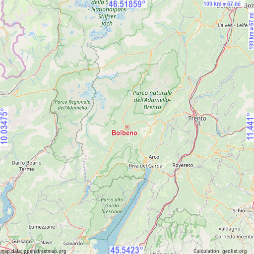 Bolbeno on map