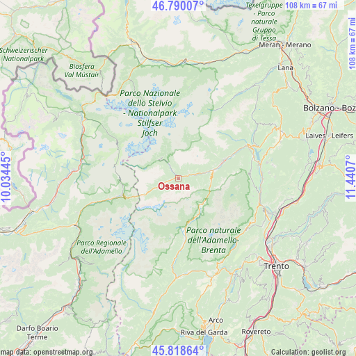 Ossana on map