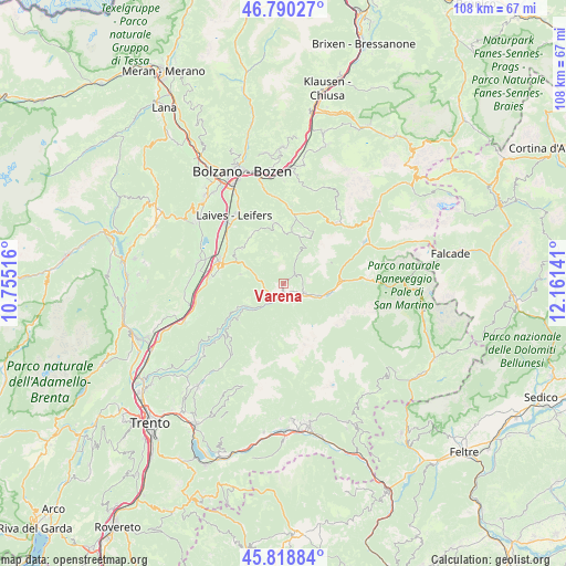 Varena on map