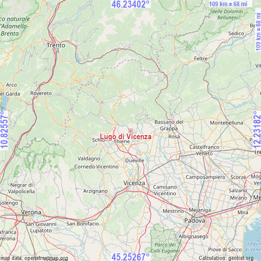 Lugo di Vicenza on map