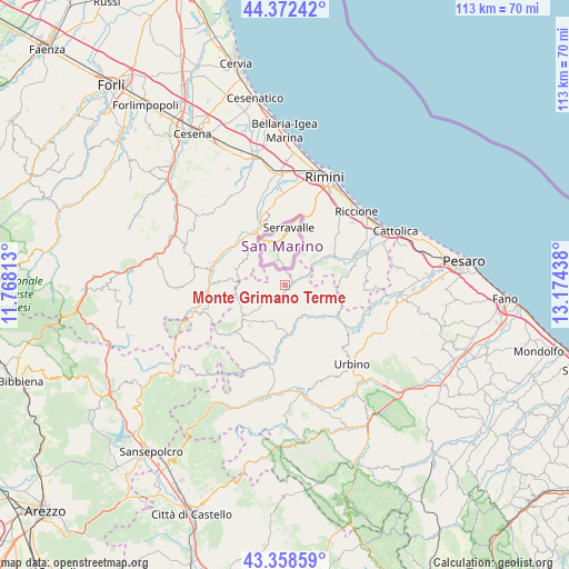 Monte Grimano Terme on map