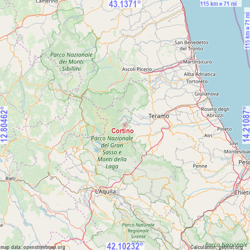 Cortino on map