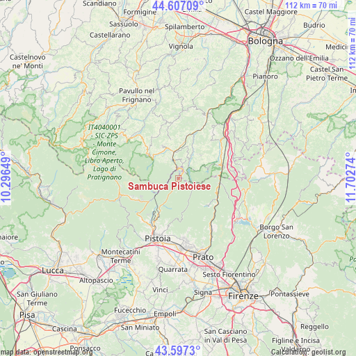 Sambuca Pistoiese on map