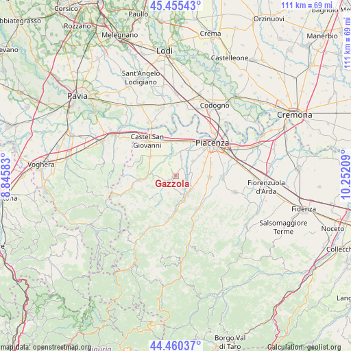 Gazzola on map