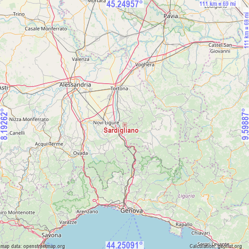 Sardigliano on map