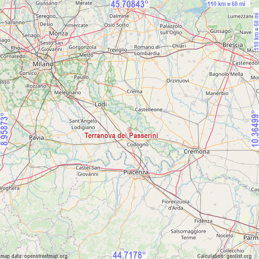 Terranova dei Passerini on map