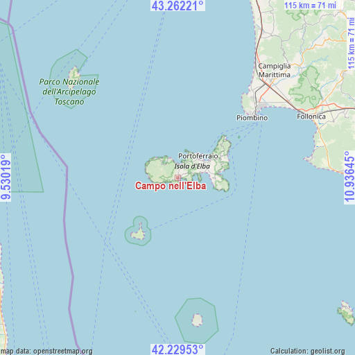 Campo nell'Elba on map