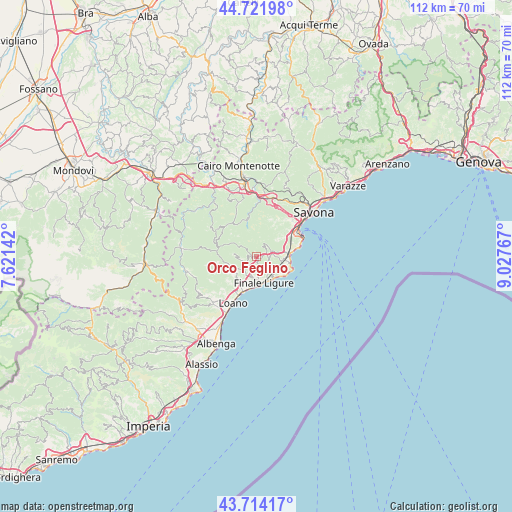 Orco Feglino on map