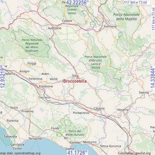 Broccostella on map