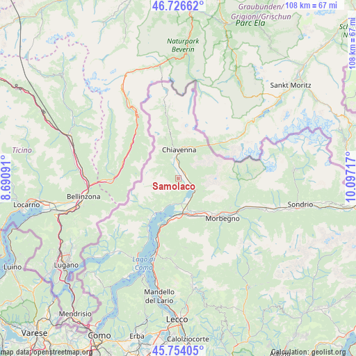 Samolaco on map